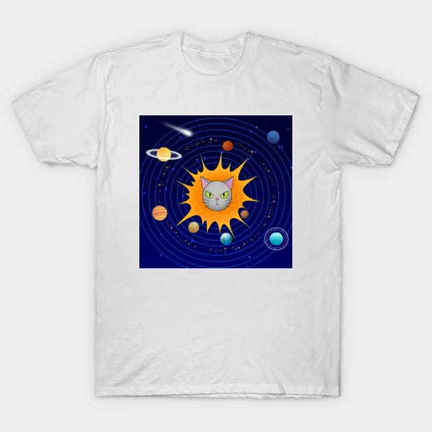 My Cats Place In The Universe T-Shirt by Fizzy Vee